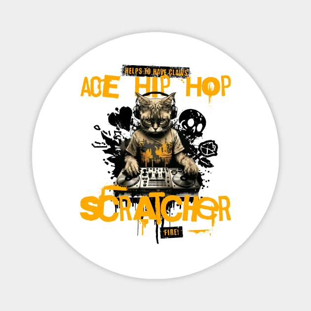 Ace Hip Hop Scratcher Magnet by BestWildArt